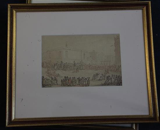 Thomas Rowlandson (1756-1827) Execution at Newgate 7 x 10.5in.